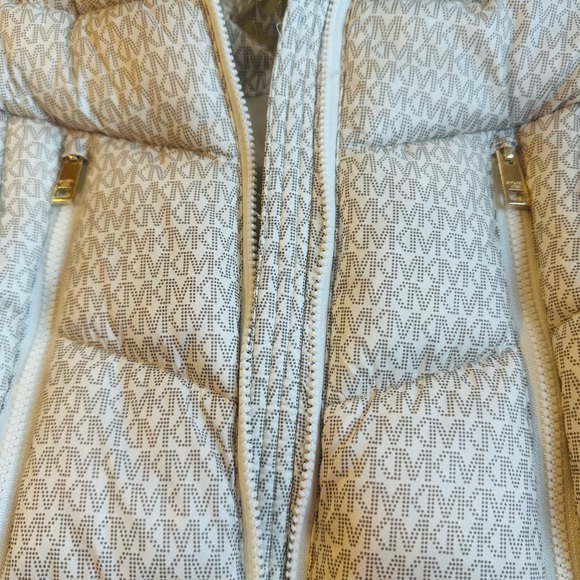 Michael Kors Monogrammed Puffer Jacket with Fur Hood - Picture 8 of 13